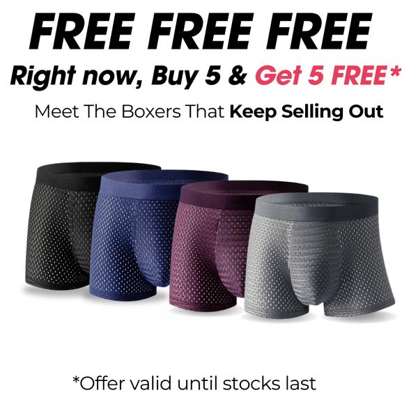 🩳 Boxhero® Bamboo Comfort Combo (10 Underwear) 🌿🔥 | Sweat-Free. Itch-Free. Imported.