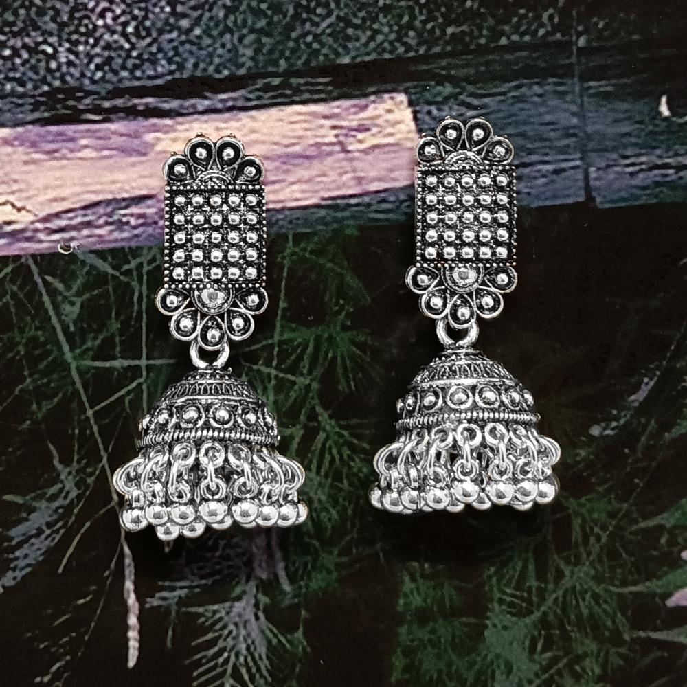 Jewels Silver Plated Jhumkis Earrings