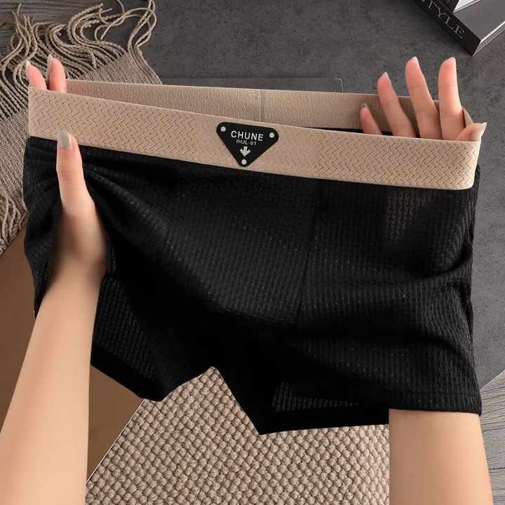 Men's Underwear, Mid-waist, Large-sized Four-cornered Pants, Breathable Men's Boxer Pants