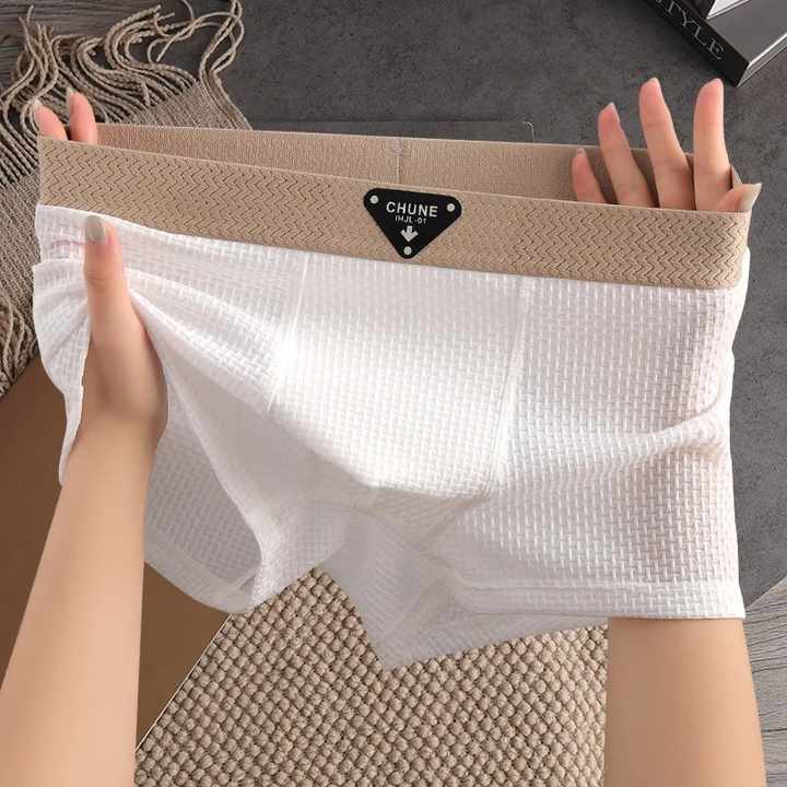 Men's Underwear, Mid-waist, Large-sized Four-cornered Pants, Breathable Men's Boxer Pants