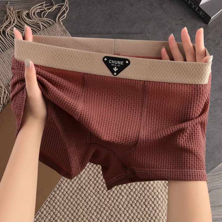 Men's Underwear, Mid-waist, Large-sized Four-cornered Pants, Breathable Men's Boxer Pants
