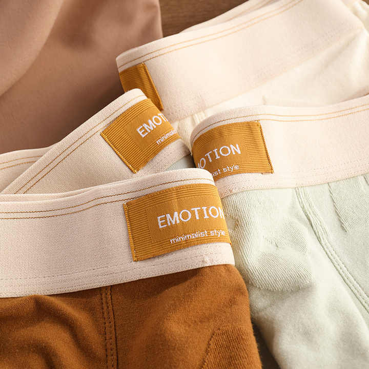 Men's Cotton Underwear Breathable Soft Boxers Mid-Waist Briefs Short