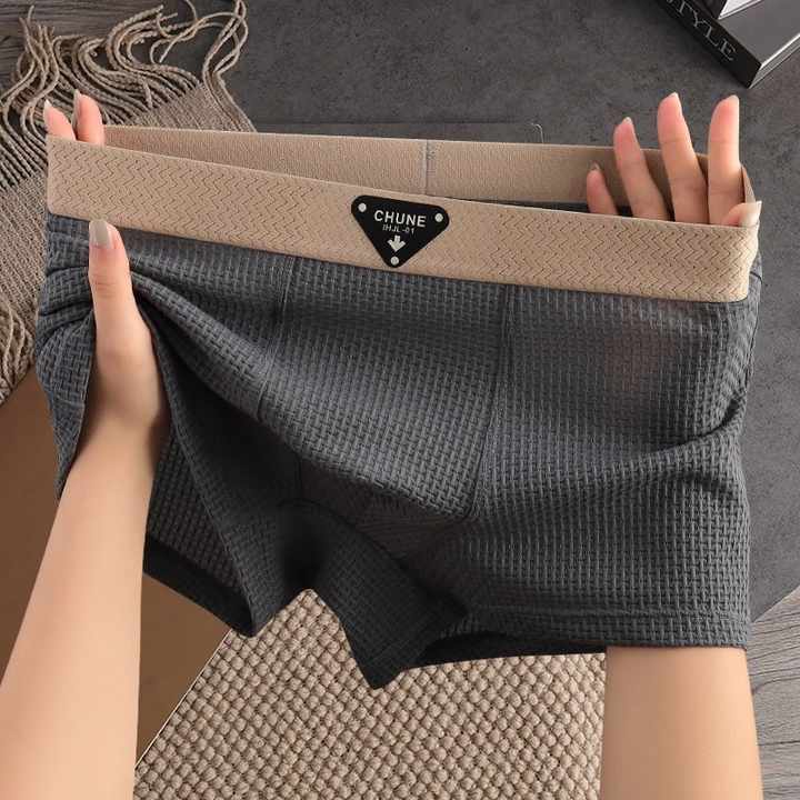 Men's Underwear, Mid-waist, Large-sized Four-cornered Pants, Breathable Men's Boxer Pants