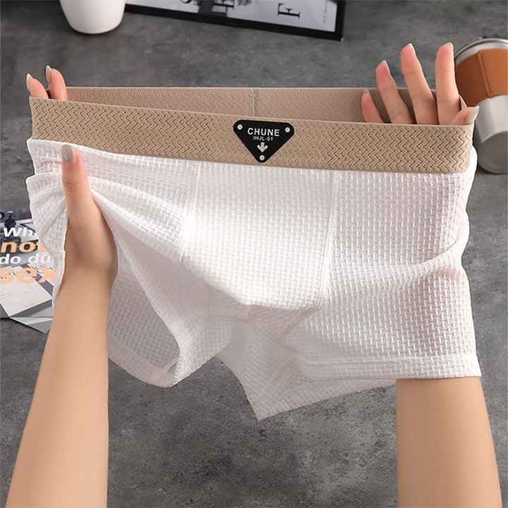 Men's Underwear, Mid-waist, Large-sized Four-cornered Pants, Breathable Men's Boxer Pants