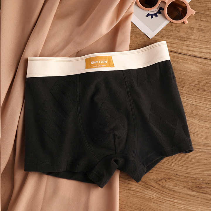 Men's Cotton Underwear Breathable Soft Boxers Mid-Waist Briefs Short