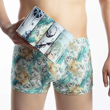 Men's Boxer Shorts-Breathable XL Size Mid-Waist Underwear Pants