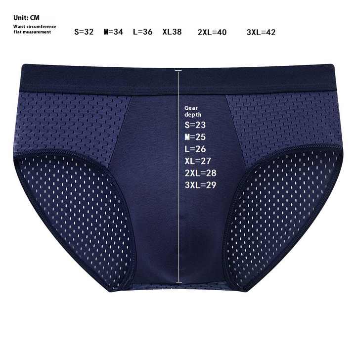 2025 Men's Cooling Underwear Ice Silk Mesh Boxer Briefs Multi-Colored Stretch