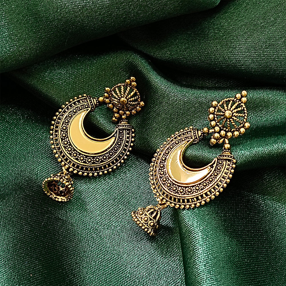 Jewelmaze Gold Plated Jhumki Earrings