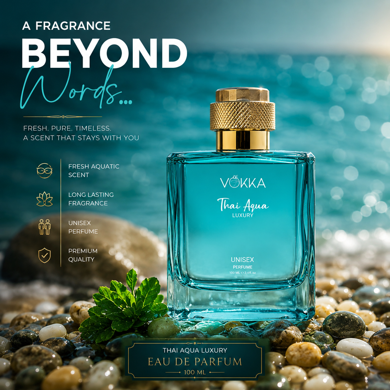 VOKKA Thai Aqua 100 ml Unisex Luxury Long Lasting Aqua Perfume For Men And Women