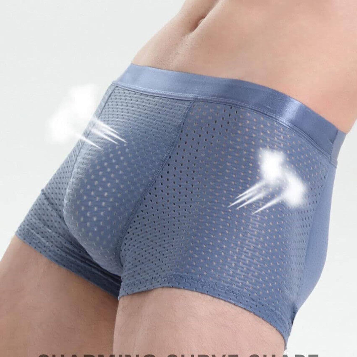 Nylon Ice Silk Breathable Men's Underwear, Mens Padded Butt Underwear Boxer Shape Enhancer Briefs