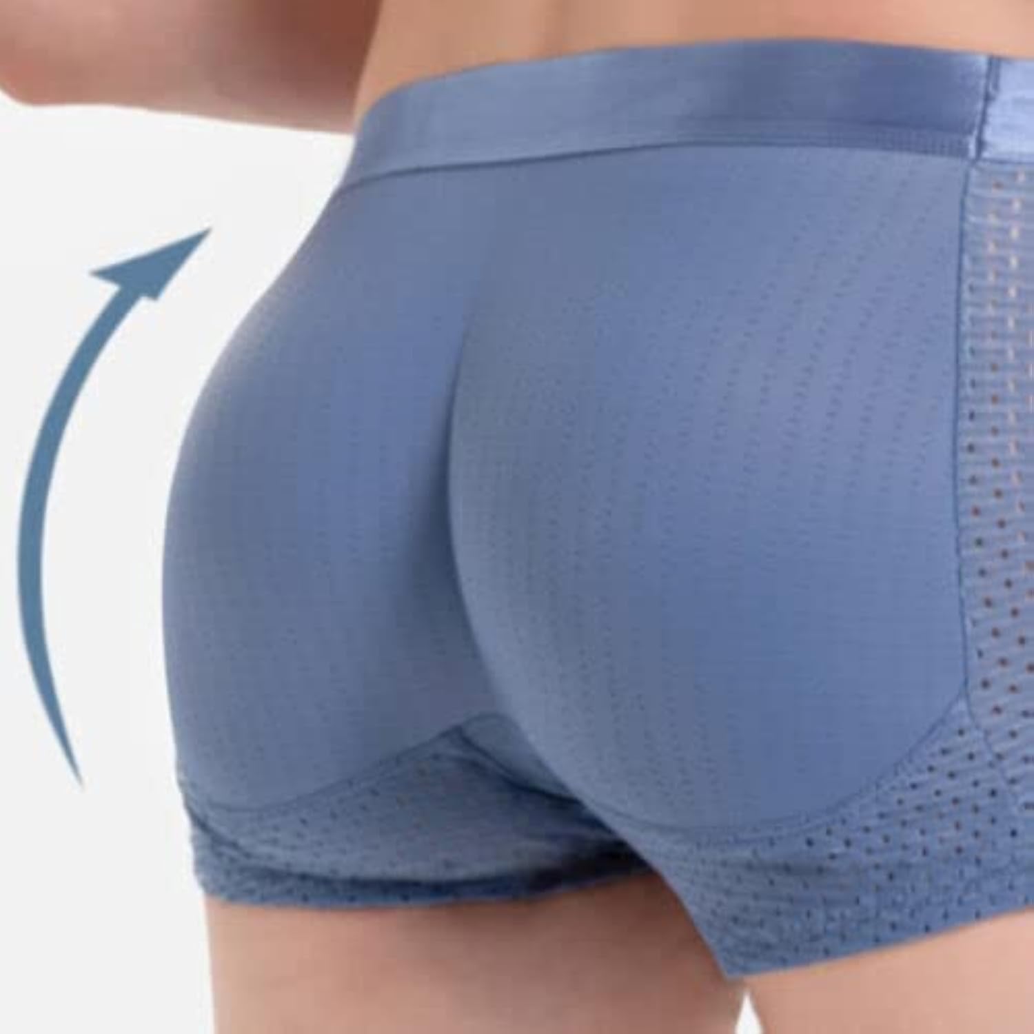 Nylon Ice Silk Breathable Men's Underwear, Mens Padded Butt Underwear Boxer Shape Enhancer Briefs