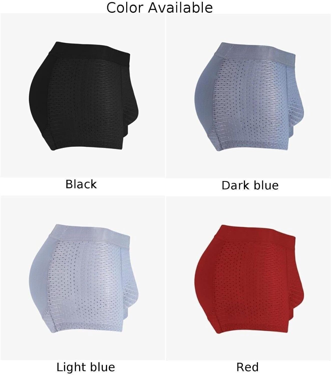 Nylon Ice Silk Breathable Men's Underwear, Mens Padded Butt Underwear Boxer Shape Enhancer Briefs