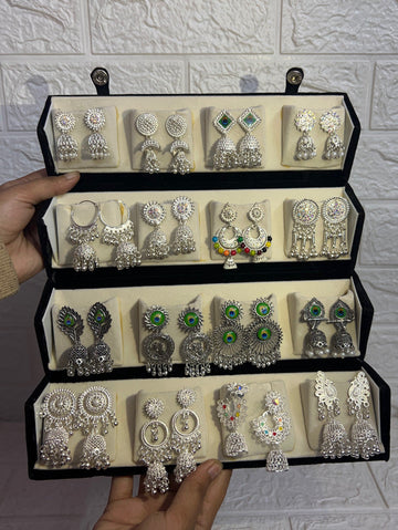 16 PC COLOUR JHUMKAS + FULL RED BOX