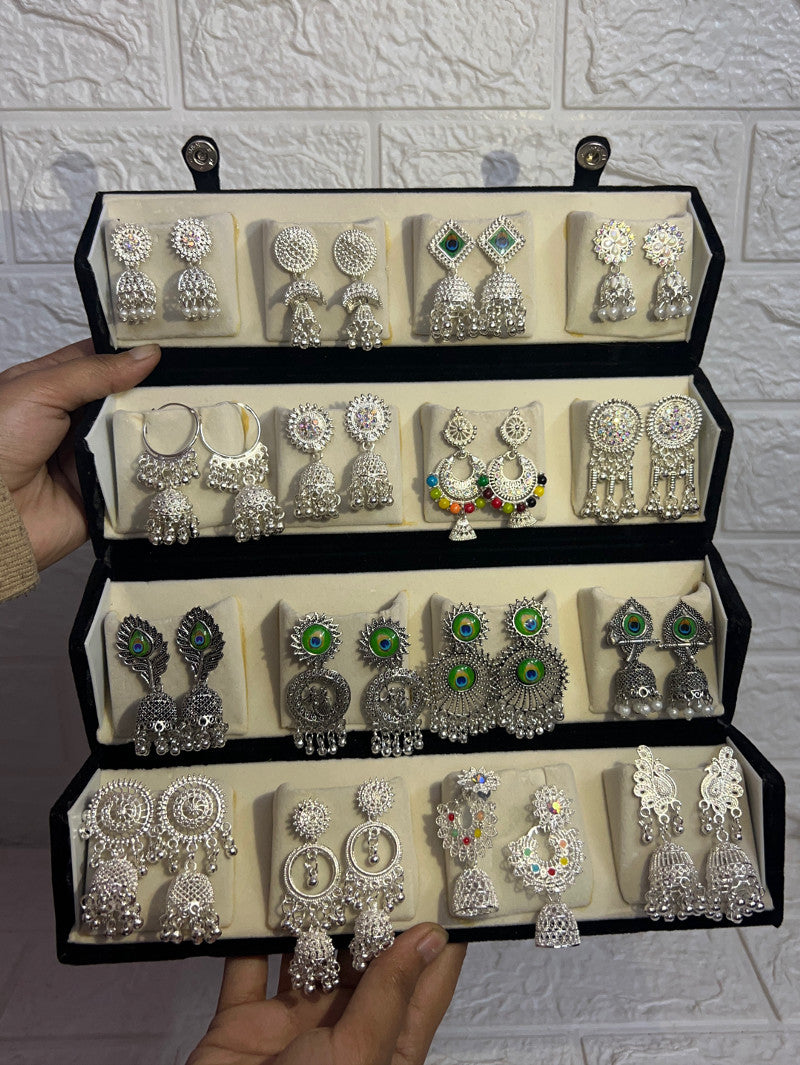 16 PC COLOUR JHUMKAS + FULL RED BOX