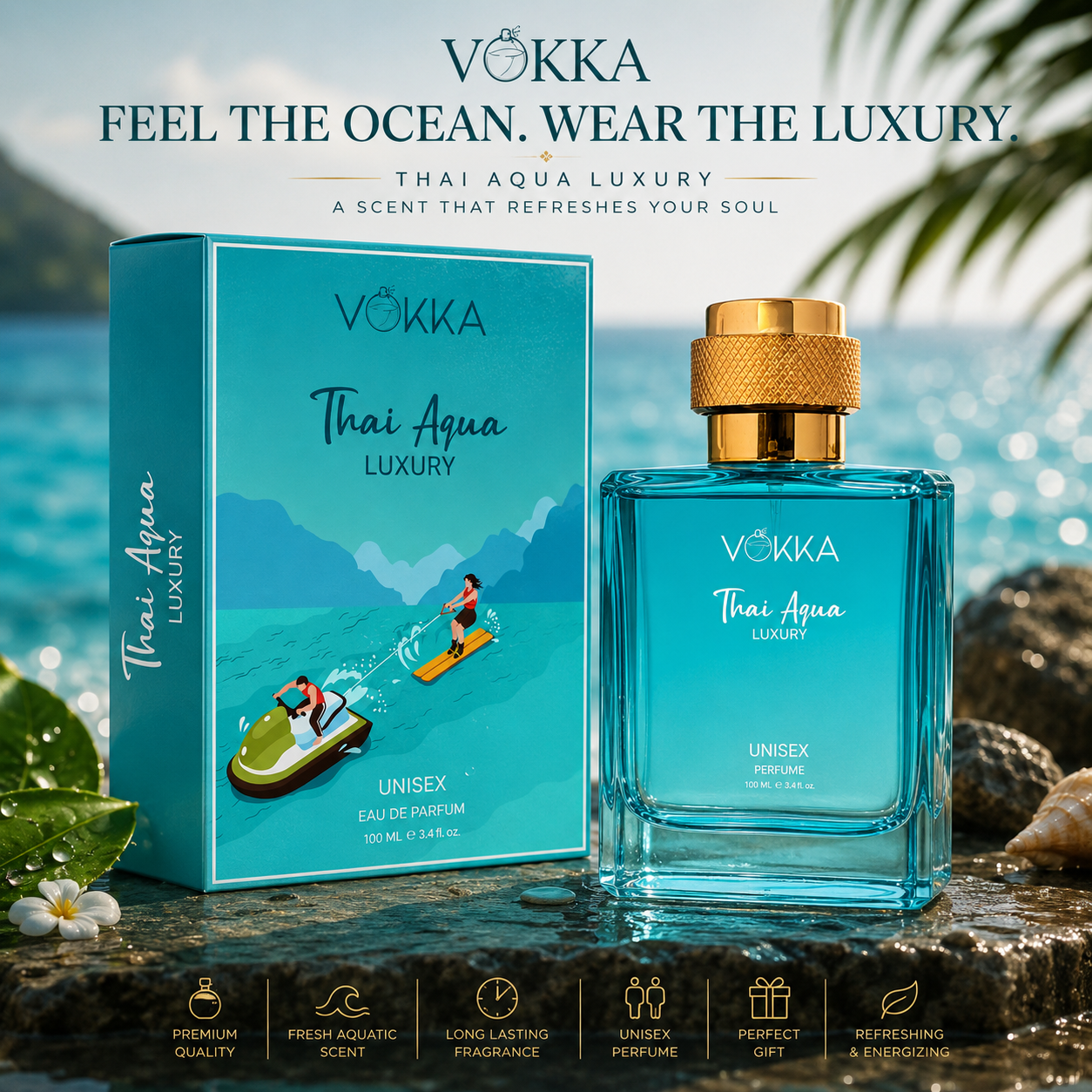 VOKKA Thai Aqua 100 ml Unisex Luxury Long Lasting Aqua Perfume For Men And Women