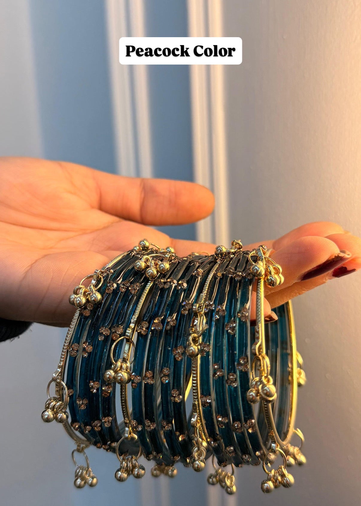 12 Bangles Set With Ghungroo Bangles