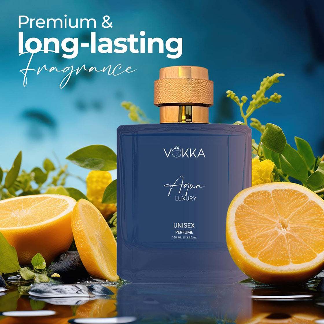 VOKKA Oud & Aqua 200 ml Pack of 2 x 100ml Unisex Luxury Long Lasting Perfume