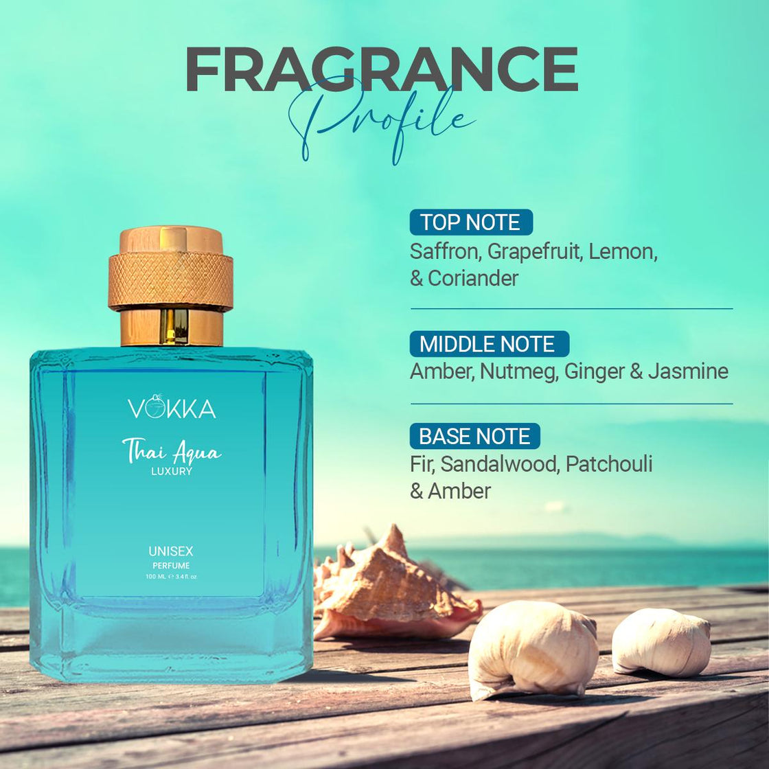 VOKKA Thai Oud & Thai Aqua 200 ml (Pack of 2) Luxury Long Lasting Perfume